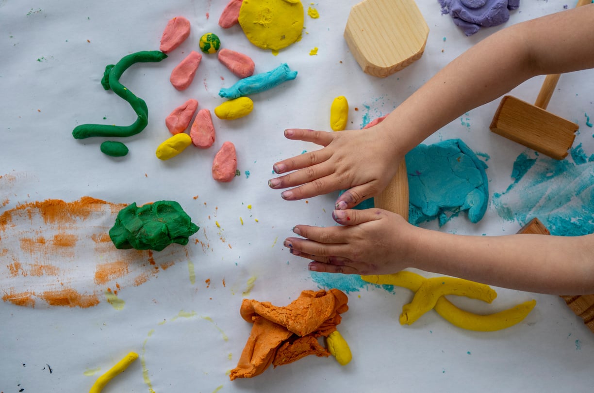 Creative Modeling Clay and Play-Dough stock photo